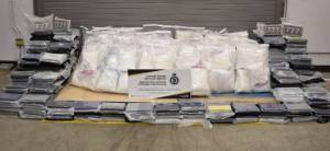 Canada Border Services Agency is reporting one of the largest seizures of drugs – a total of 560 kilograms – concealed for export at Vancouver International Airport on Sept. 3, 2025. (Canada Border Services Agency/handout)