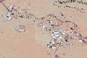 The small Bedouin community of Ras al-Auja, located in the occupied West Bank northwest of Jericho, is seen here in a 2024 satellite image. The United Nations says the village will soon be replaced by Israeli settlement. (Google Earth)